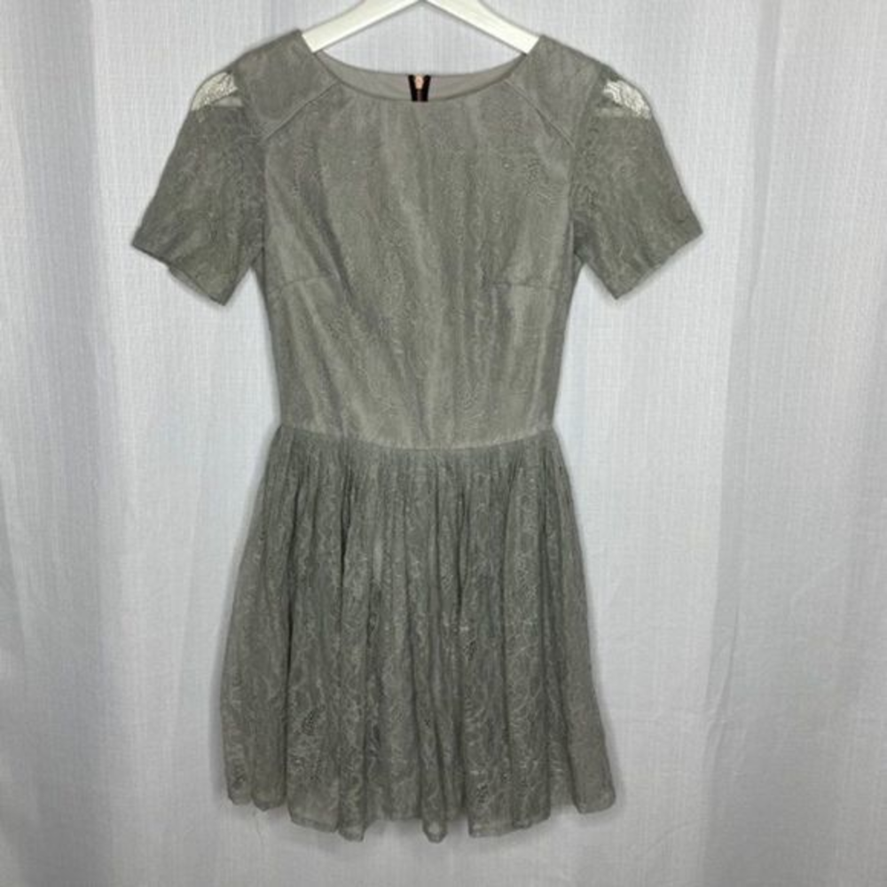 Topshop Gray Lace‎ Mini Dress